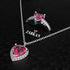 Hallmark Silver Pink Blush Heart Ring And Pendant Set