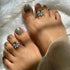 Zarkan Hallmark Green Bee Silver Women Toe Rings