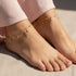 Hallmark Silver Golden Sparkle Drop Pair Gold Plated Anklet