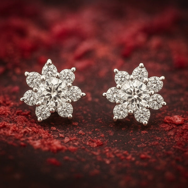 Zarkan Shining Sunflower Silver Earrings