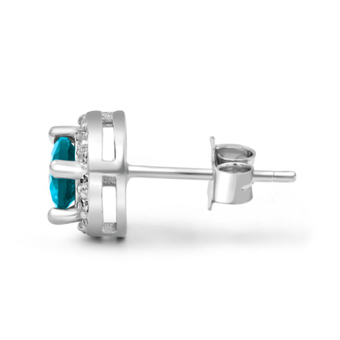 Zarkan Blue Delight Dot Silver Jewelry Set