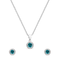 Zarkan Blue Delight Dot Silver Jewelry Set