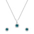 Zarkan Blue Delight Dot Silver Jewelry Set