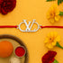 Zarkan Love Precious Silver Rakhi With Roli Chawal