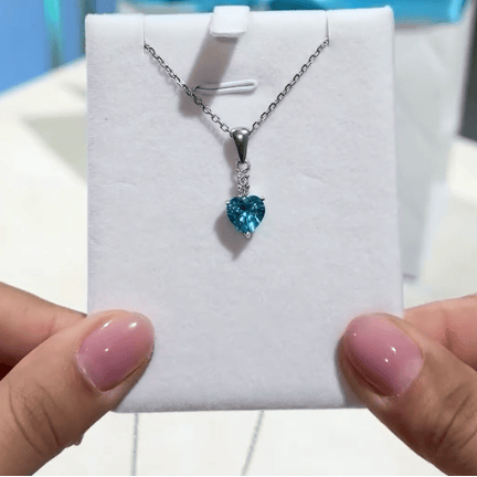 Hallmark Silver Minimal Blue Heart Pendant