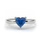 Zarkan Navy Blue Heart Silver Ring