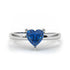 Zarkan Navy Blue Heart Silver Ring