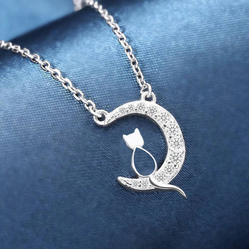 Hallmarked Silver CAT Love Pendant With Chain