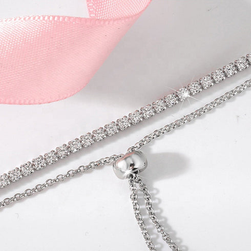 Zarkan Elegant Solitaire Silver Bracelet