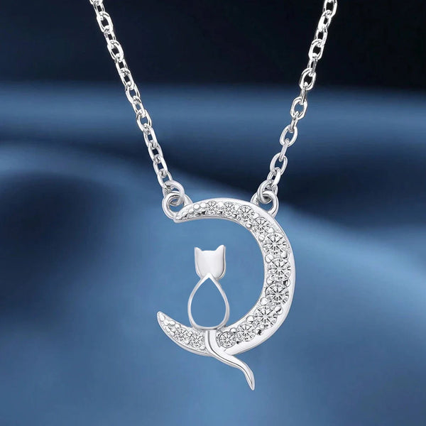 Hallmarked Silver CAT Love Pendant With Chain