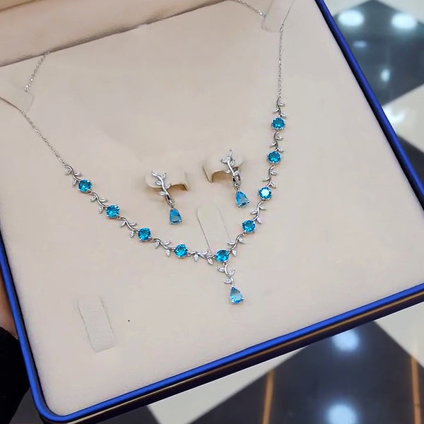 Hallmark Silver Elegance Ice Blue jewellery Set