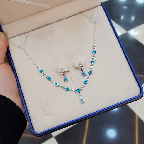 Hallmark Silver Elegance Ice Blue jewellery Set