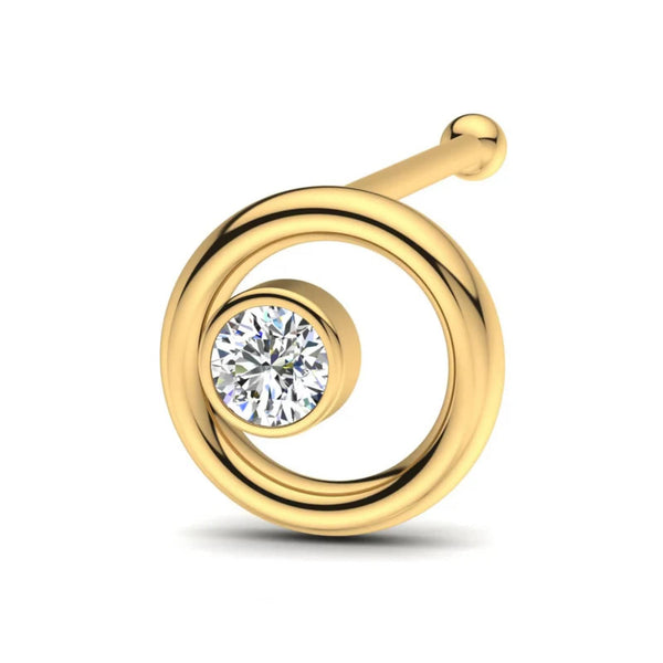 0.03 carats Diamond Nose Screw 18k Gold IGI Certification