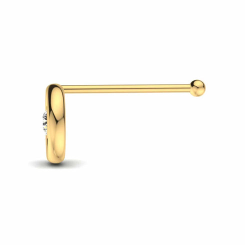 0.03 carats Diamond Nose Screw 18k Gold IGI Certification
