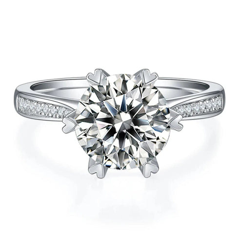 2 Carat Moissanite Diamond 925 Silver Minimal Solitaire Ring for women -  Free Size