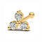 0.024 carats Diamond Nose Screw 18k Gold IGI Certification