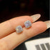 Hallmarked Zarkan Minimal Square Sparkling Silver Studs