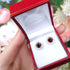 Zarkan Red Delight Dot Silver Earring