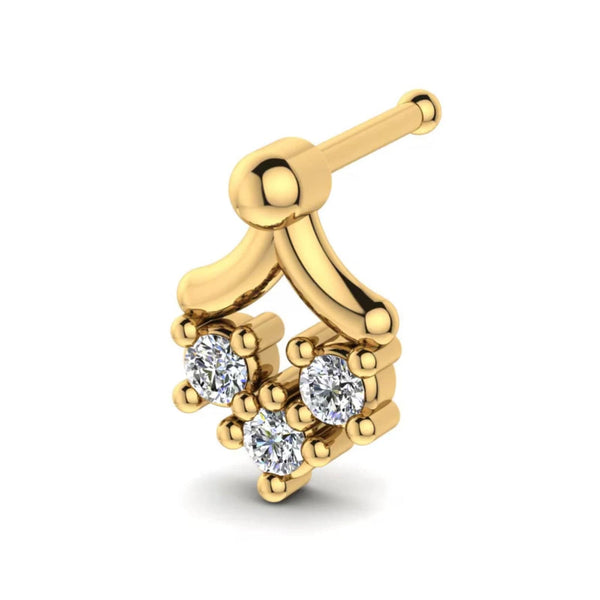 0.024 carats Diamond Nose Screw 18k Gold IGI Certification