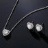 Zarkan Silver Heart Love Jewelry Sets