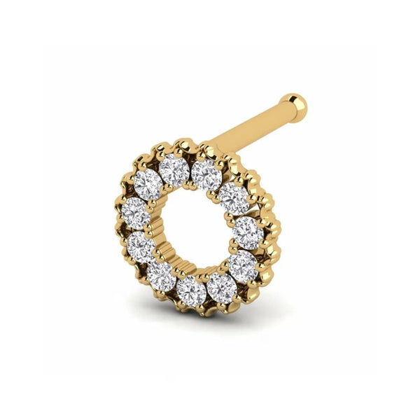 0.055 carats Diamond Nose Screw 18k Gold IGI Certification