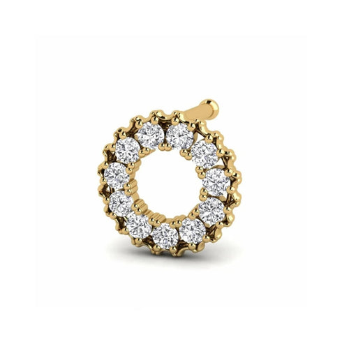 0.055 carats Diamond Nose Screw 18k Gold IGI Certification