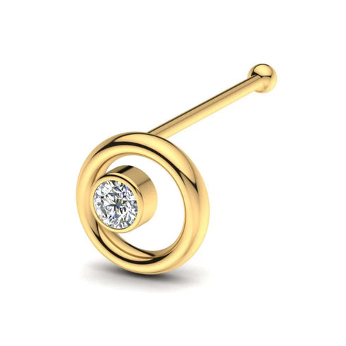 0.03 carats Diamond Nose Screw 18k Gold IGI Certification