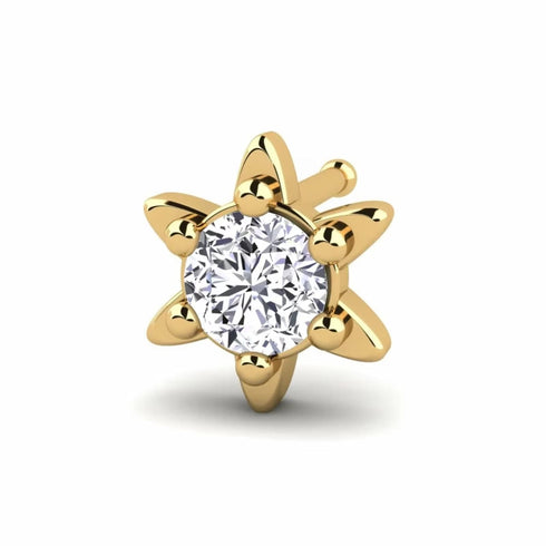 0.1 carats Diamond Nose Screw 18k Gold IGI Certification