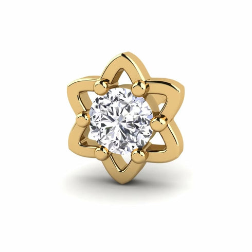 0.07 carats Diamond Nose Screw 18k Gold IGI Certification
