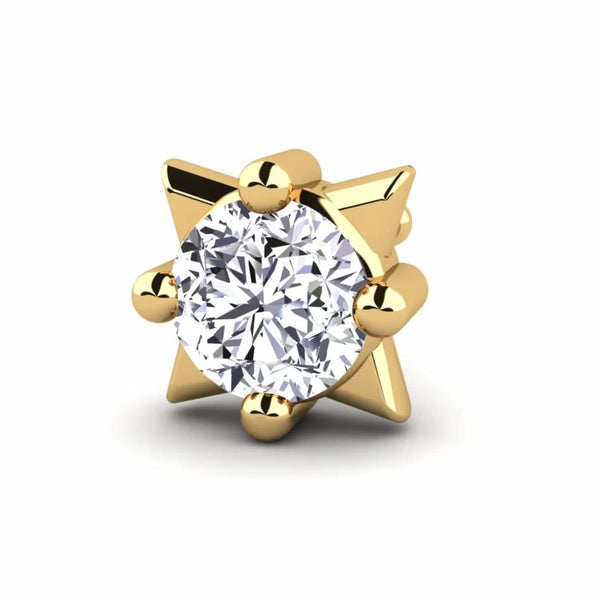 0.1 carats Diamond Nose Screw 18k Gold IGI Certification