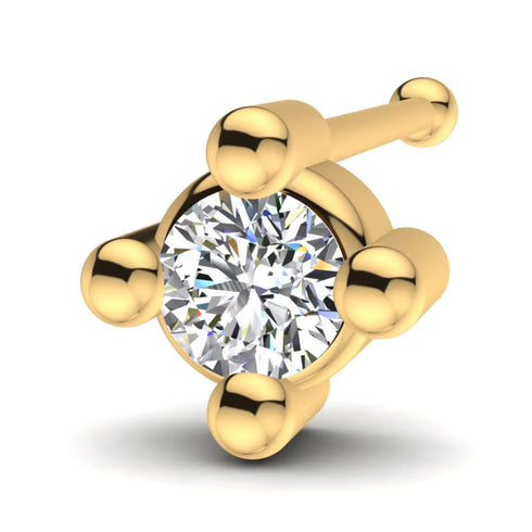 0.04 carats Diamond Nose Screw 18k Gold IGI Certification