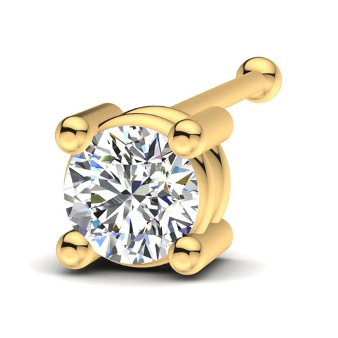 0.1 carats Diamond Nose Screw 18k Gold IGI Certification