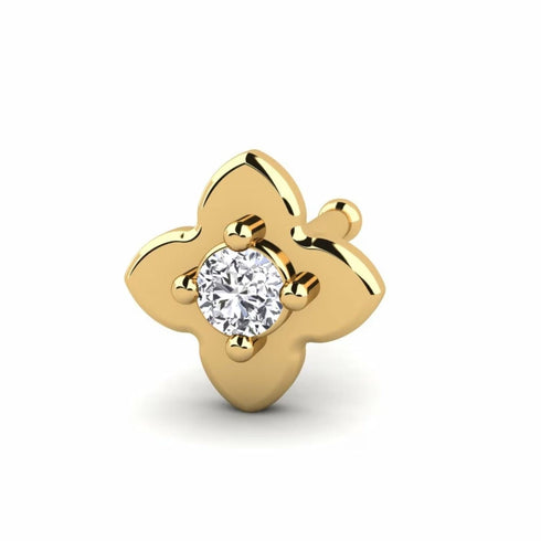 0.015 carats Diamond Nose Screw 18k Gold IGI Certification