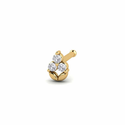 0.024 carats Diamond Nose Screw 18k Gold IGI Certification