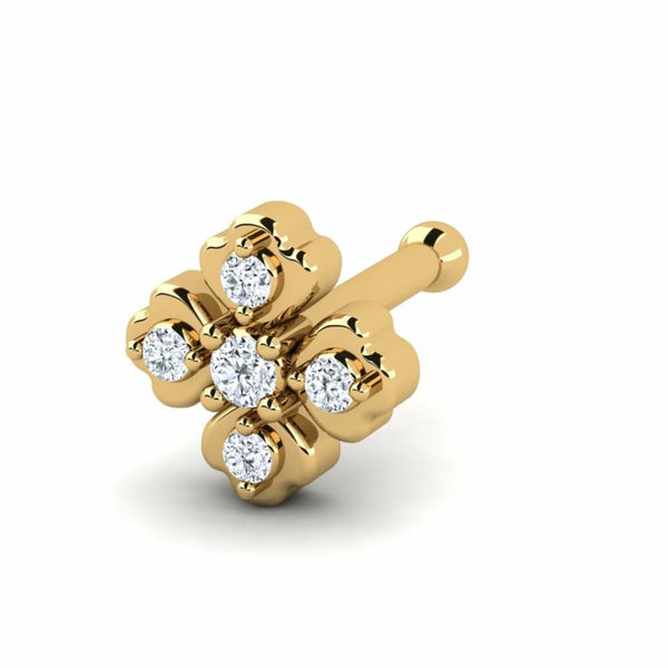 0.07 carats Diamond Nose Screw 18k Gold IGI Certification
