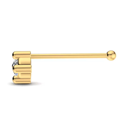 0.04 carats Diamond Nose Screw 18k Gold IGI Certification