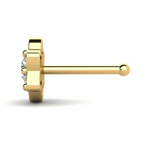 0.07 carats Diamond Nose Screw 18k Gold IGI Certification