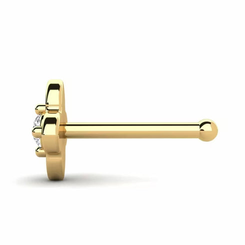 0.015 carats Diamond Nose Screw 18k Gold IGI Certification