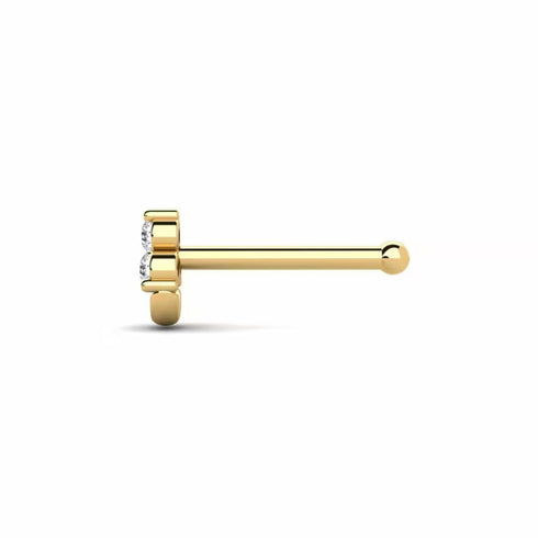 0.024 carats Diamond Nose Screw 18k Gold IGI Certification