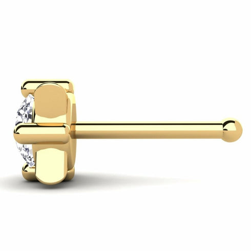0.1 carats Diamond Nose Screw 18k Gold IGI Certification