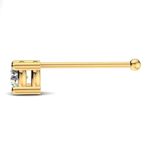 0.1 carats Diamond Nose Screw 18k Gold IGI Certification