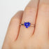 Zarkan Navy Blue Heart Silver Ring