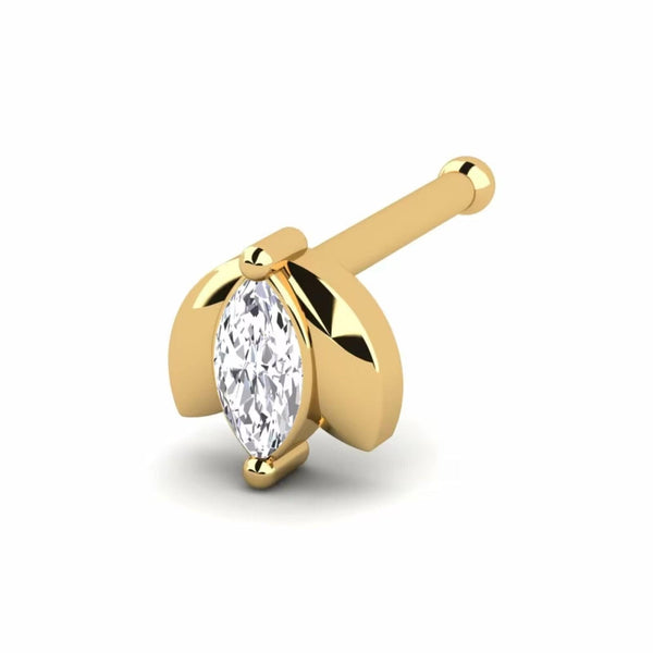 0.022 carats Diamond Nose Screw 18k Gold IGI Certification