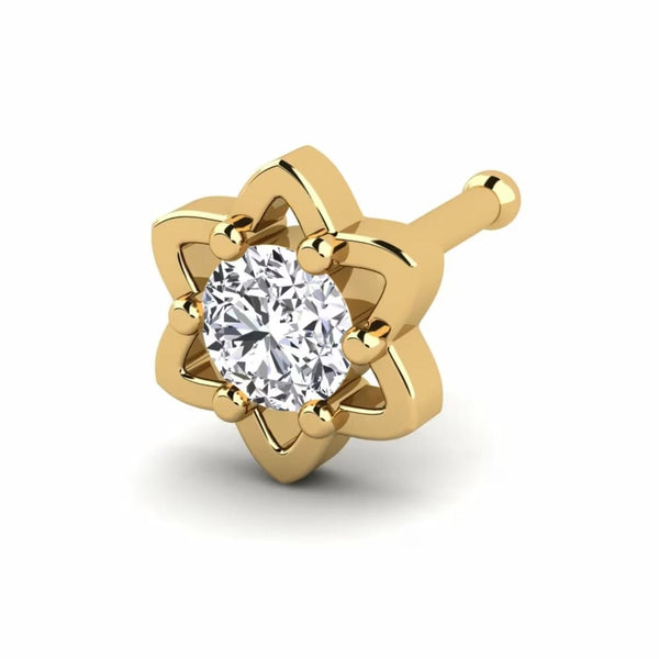 0.07 carats Diamond Nose Screw 18k Gold IGI Certification