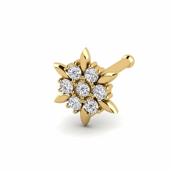 0.056 carats Diamond Nose Screw 18k Gold IGI Certification