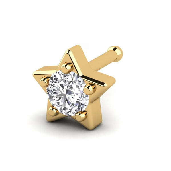0.07 carats Diamond Nose Screw 18k Gold IGI Certification