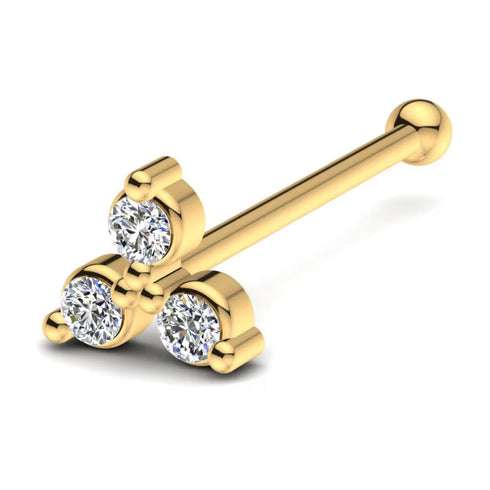 0.024 carats Diamond Nose Screw 18k Gold IGI Certification