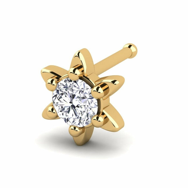 0.1 carats Diamond Nose Screw 18k Gold IGI Certification