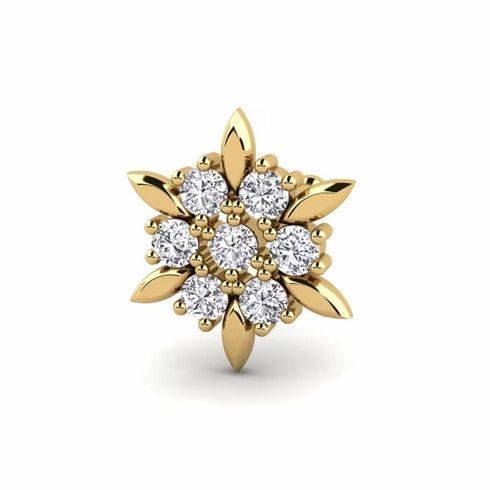 0.056 carats Diamond Nose Screw 18k Gold IGI Certification