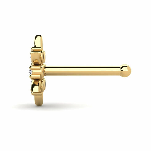 0.056 carats Diamond Nose Screw 18k Gold IGI Certification